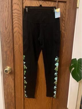 NWT Svaha 8 Bit Pixel Dinosaur Leggings M Medium Pockets Organic Cotton